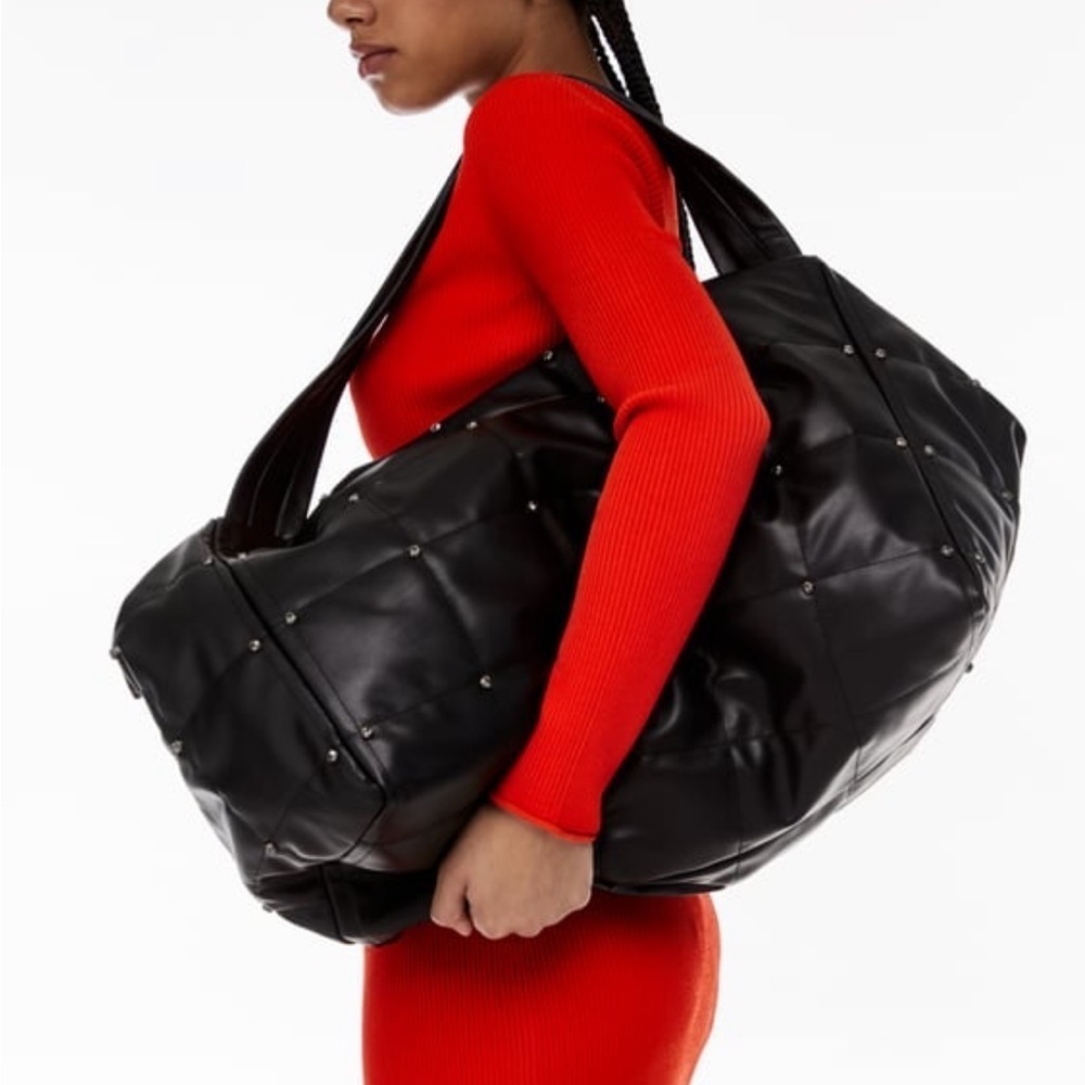 ZARA Large Studded Maxi Bucket Bag BNWT